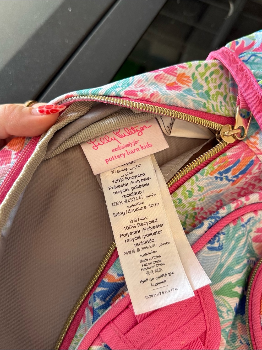 Lilly Pulitzer Kids Floral Pink Backpack - Bright Patterned School Bag - Picture 9 of 9